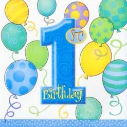 Tafelkleed 1st Birthday Blauw