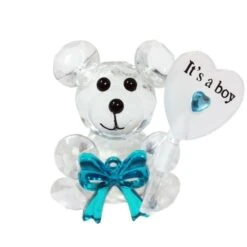 Kristallen Beer 'Heart Balloon' Blauw