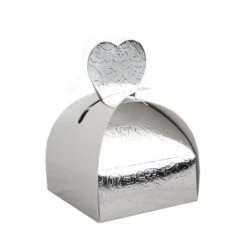 Vouwdoos Hart Relief Zilver (24st)