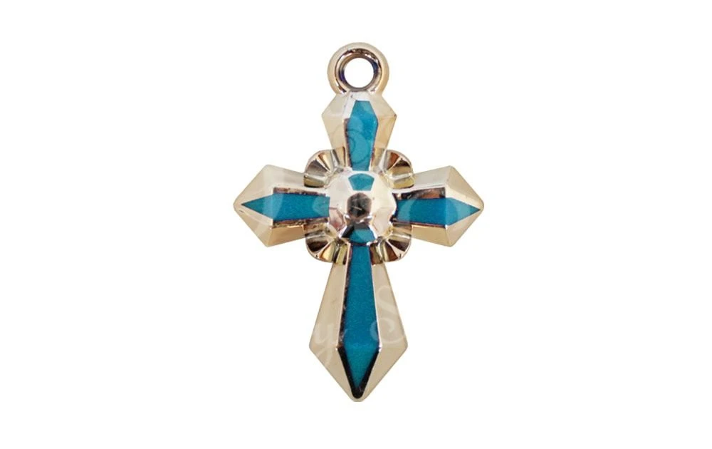 Kruis Amulet Blauw (12st)