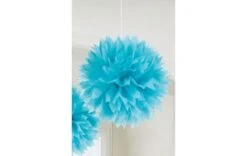 Pompom 48cm Blauw