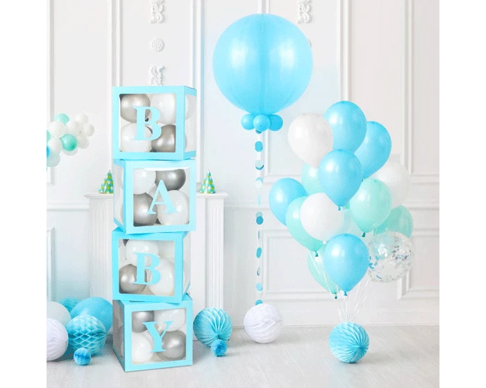 XL BABY Deco Blokken Blauw (4st) - Afbeelding 2