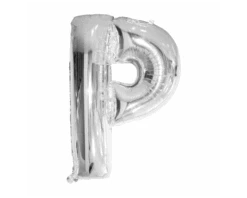Folieballon P Zilver (43cm)
