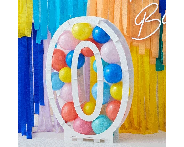 Ballonnen Mozaïek Standaard Cijfer 0 Ginger Ray - Afbeelding 3