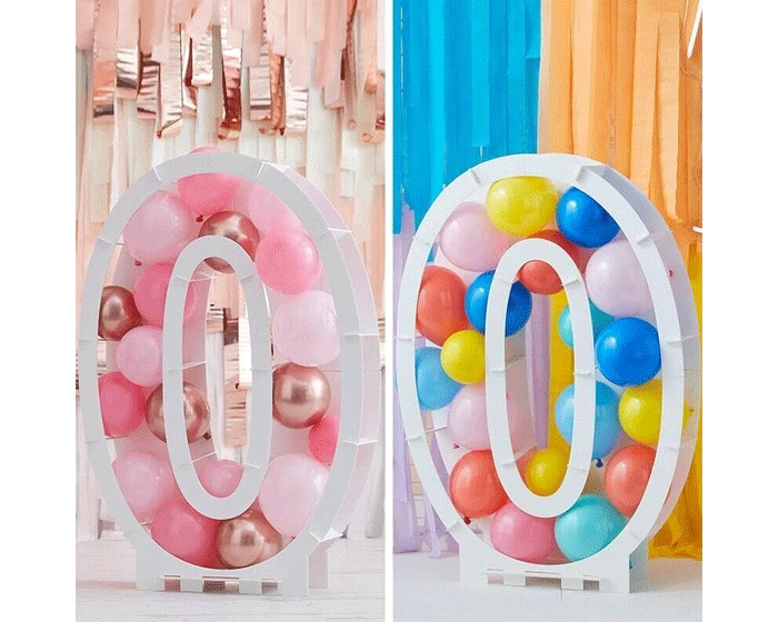 Ballonnen Mozaïek Standaard Cijfer 0 Ginger Ray - Afbeelding 4