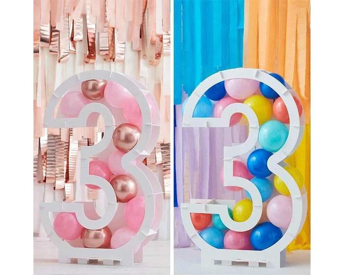 Ballonnen Mozaïek Standaard Cijfer 3 Ginger Ray - Afbeelding 4