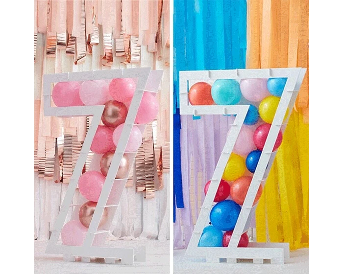 Ballonnen Mozaïek Standaard Cijfer 7 Ginger Ray - Afbeelding 3