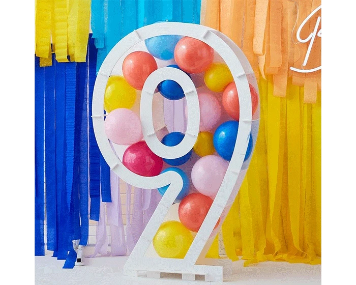 Ballonnen Mozaïek Standaard Cijfer 9 Ginger Ray - Afbeelding 3