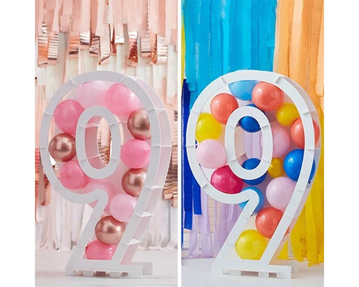 Ballonnen Mozaïek Standaard Cijfer 9 Ginger Ray - Afbeelding 4