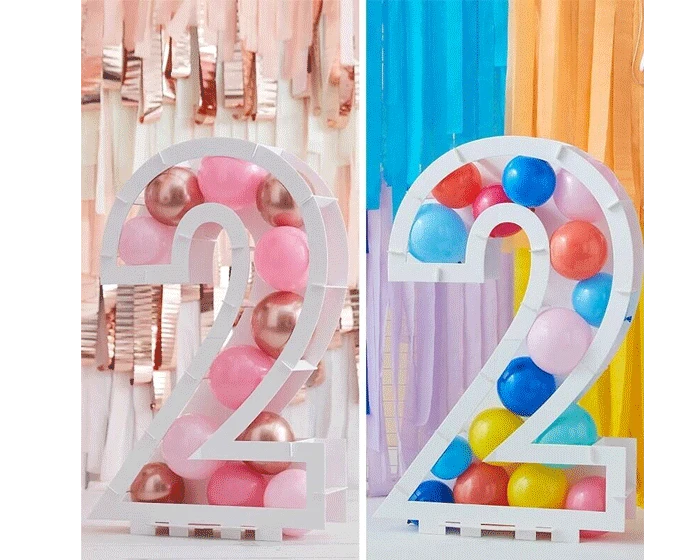 Ballonnen Mozaïek Standaard Cijfer 2 Ginger Ray - Afbeelding 3