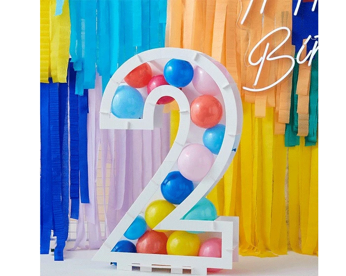Ballonnen Mozaïek Standaard Cijfer 2 Ginger Ray - Afbeelding 4
