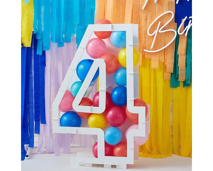 Ballonnen Mozaïek Standaard Cijfer 4 Ginger Ray - Afbeelding 4