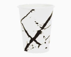 Kartonnen Bekers Marble Zwart (20st)