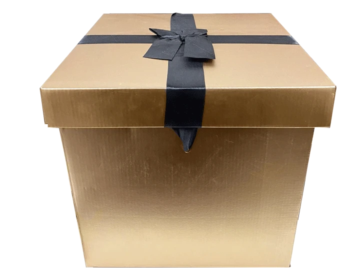 Cadeaudoos XL Goud + Zwarte Strik