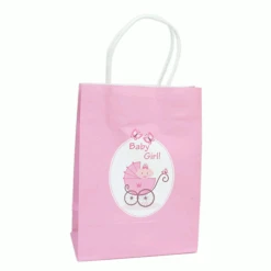 Cadeautasje Baby Girl! Roze (10st)