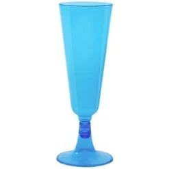 Champagne Glazen Neon Blauw (4st)