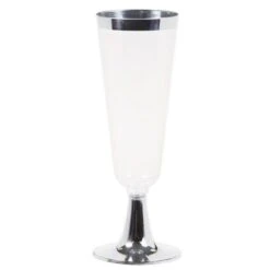 Champagne Glazen Metallic Zilver (4st)