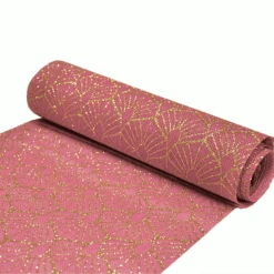 Decoratiestof Leaf Roze & Goud (28x270cm)