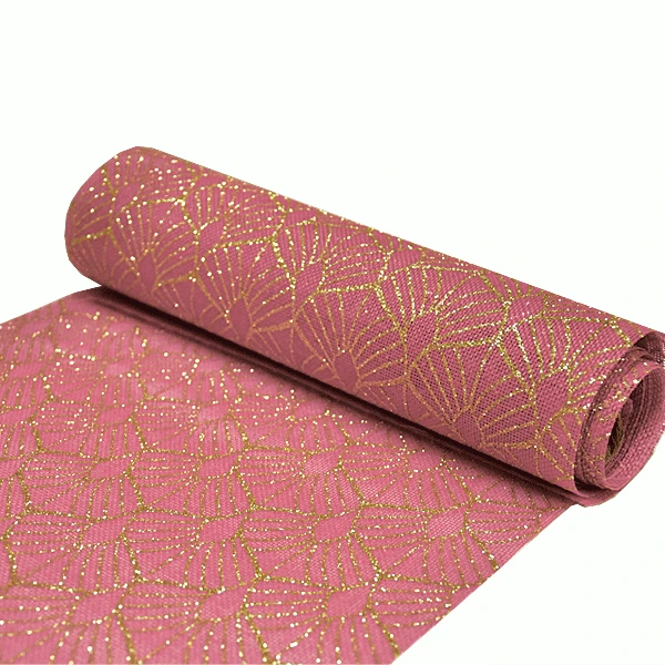 Decoratiestof Leaf Roze & Goud (28x270cm) 3 Decoratiestof Leaf Roze & Goud (28x270cm)