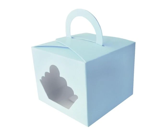 Cupcake Doos Blauw (3st) - Afbeelding 2