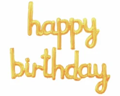 Folieballon Script Happy Birthday Goud