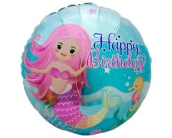 Folieballon Happy Birthday Zeemeermin (45cm)