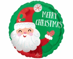 Folieballon Merry Christmas Kerstman (45cm)