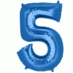 Folieballon 5 Blauw XL