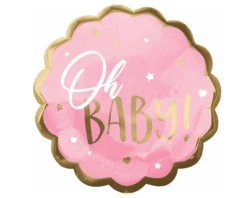Folieballon Oh Baby! Roze (55cm)