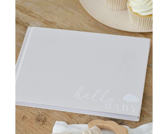 Gastenboek Hello Baby Wit Hardback Ginger Ray