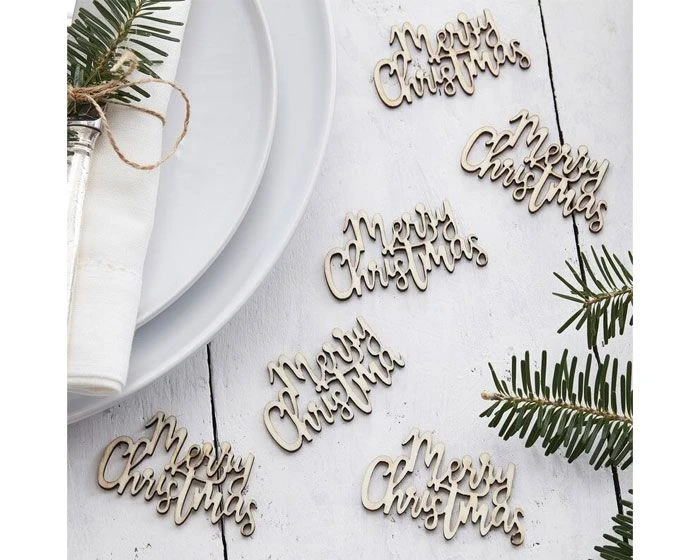 Tafelconfetti Merry Christmas Hout Ginger Ray (20st)