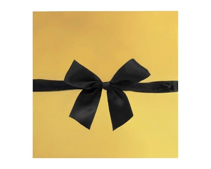 Cadeaudoos Goud + Zwarte Strik 22cm 4 Cadeaudoos Goud + Zwarte Strik 22cm - Afbeelding 2