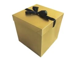 Cadeaudoos Goud + Zwarte Strik 22cm