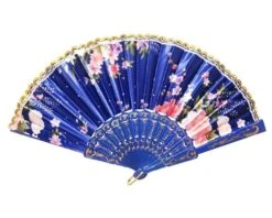 Waaier Bloemen Donkerblauw