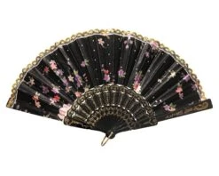 Waaier Bloemen Zwart