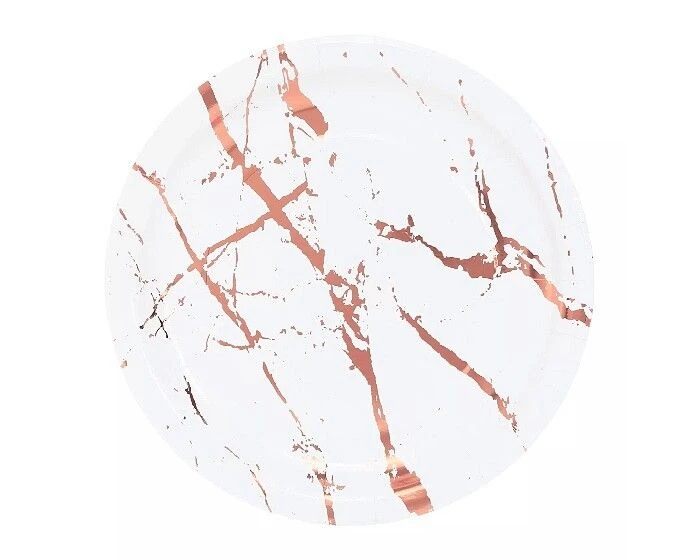 Kartonnen Borden Marble Roségoud 23cm (20st)