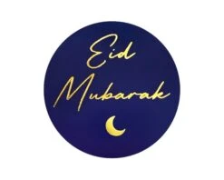 Stickers Eid Mubarak Blauw/Goud (24st)