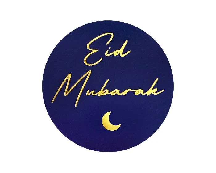 Stickers Eid Mubarak Blauw/Goud (24st)