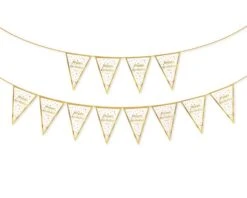 Papieren Vlaggenlijn Happy Birthday Confetti