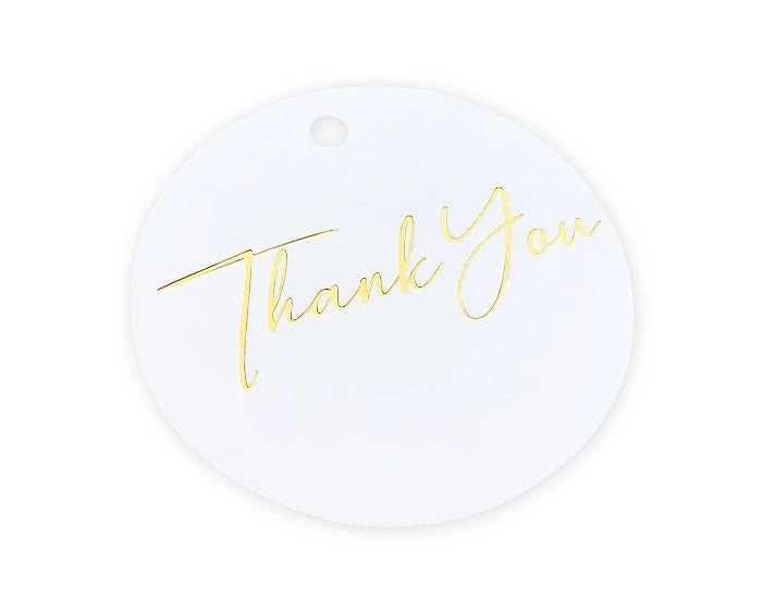Hangkaartjes Thank You Wit/Goud (12st) - Afbeelding 2