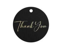 Hangkaartjes Thank You Zwart/Goud (12st)