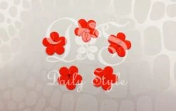 Deco Stoffen Bloem Rood (24st)