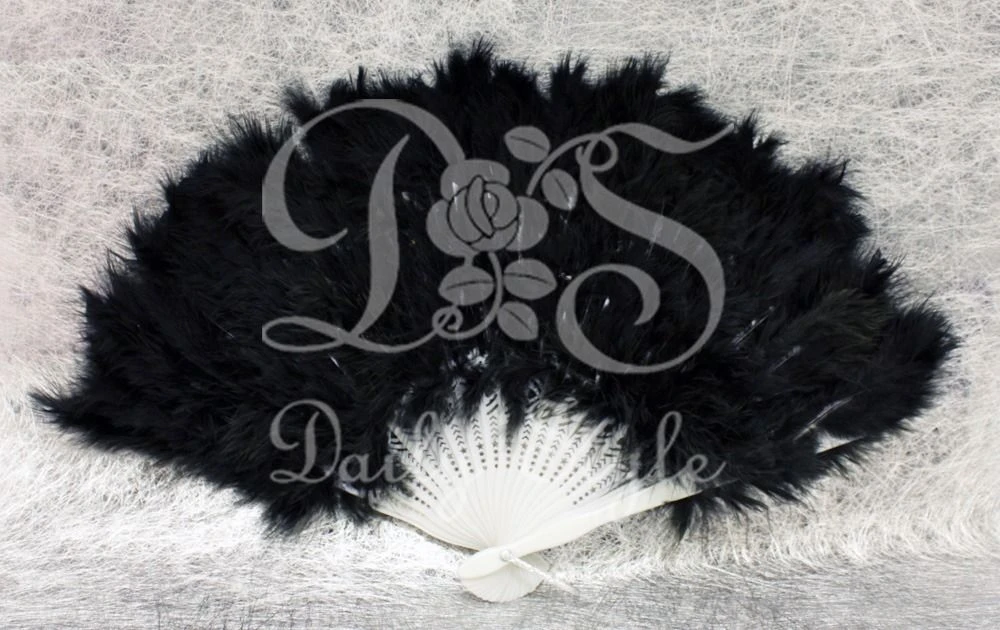 Waaier 'Fluffy' Zwart