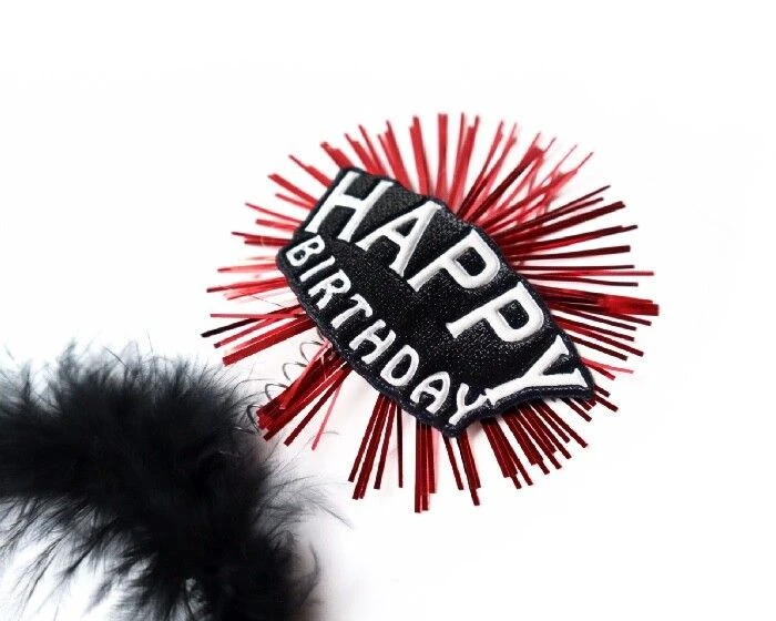 Diadeem 'Happy Birthday' Rood - Afbeelding 2