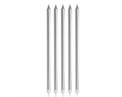 Verjaardag Kaarsjes Zilver (6st)