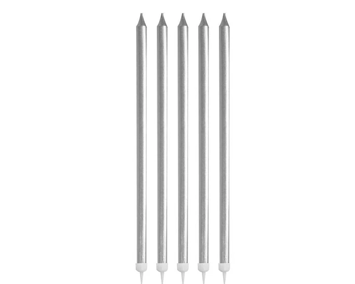 Verjaardag Kaarsjes Zilver (6st)