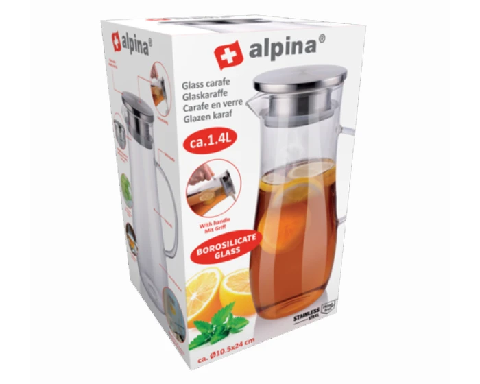 Alpina Glazen Karaf Met Handvat (1,4L)