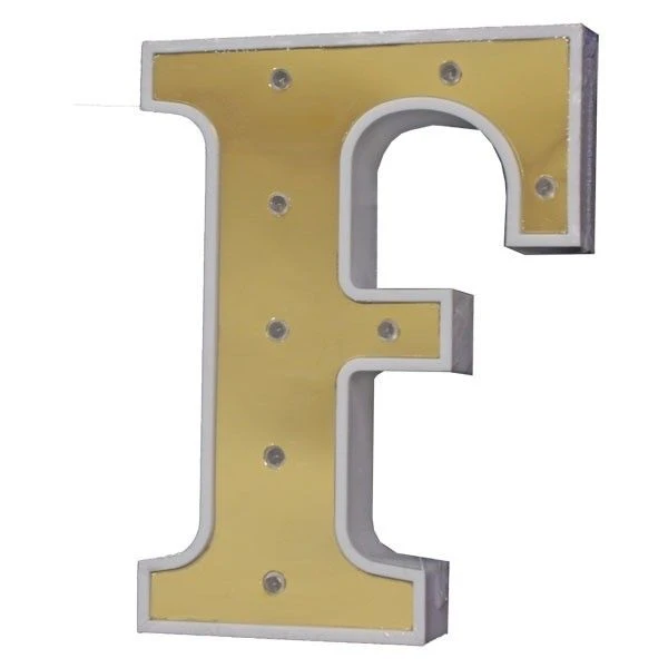 Letterlamp 'F' Metallic Goud