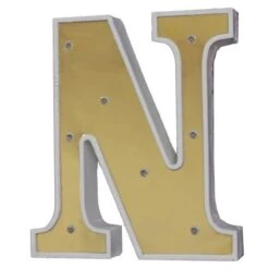 Letterlamp 'N' Metallic Goud