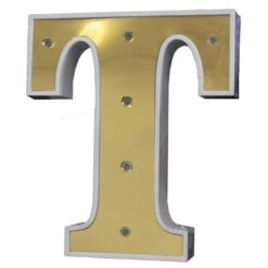 Letterlamp 'T' Metallic Goud